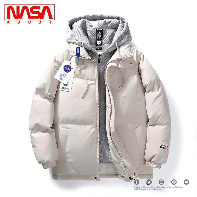 NASA Men’s Thickened Cotton-Padded Down Jacket Winter Coat