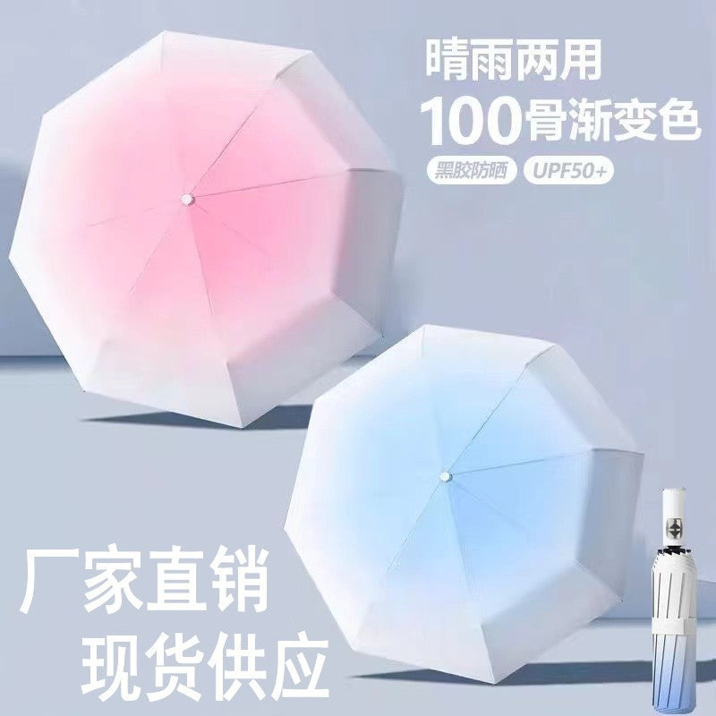 Gradient 3-Fold Automatic Umbrella – Dual Use & Windproof Design