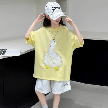 Baby Girl Cartoon T-Shirt & Shorts Set – Cute Toddler Outfit Nepal | Tudoholic