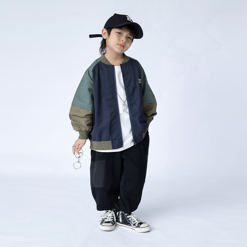 Boys' 2025 Spring Korean Style Baseball Jackets