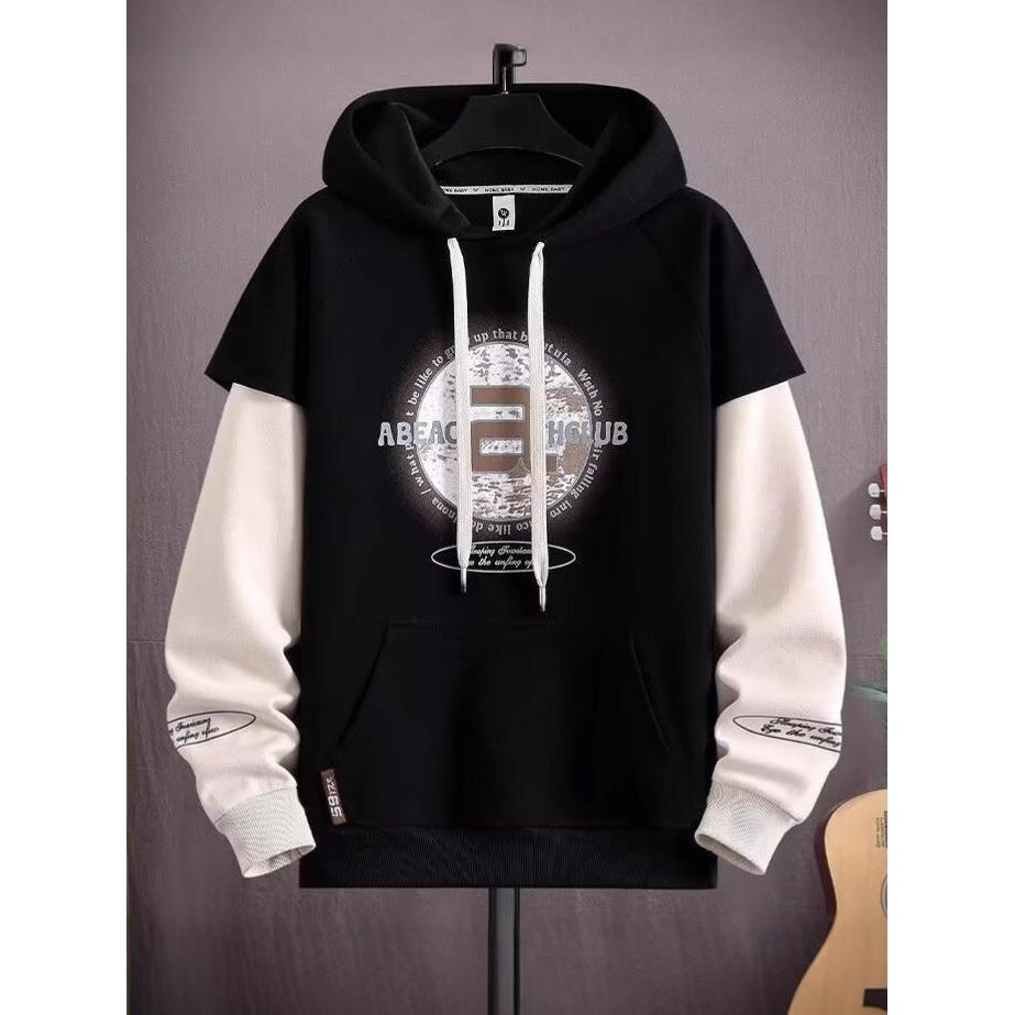 Boys’ 2025 Hoodie – Loose Fake Two-Piece Spring Jacket