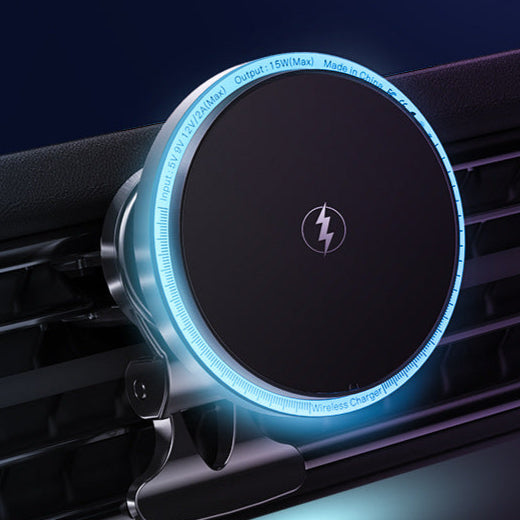 15W Magnetic Car Wireless Charger with RGB Light
