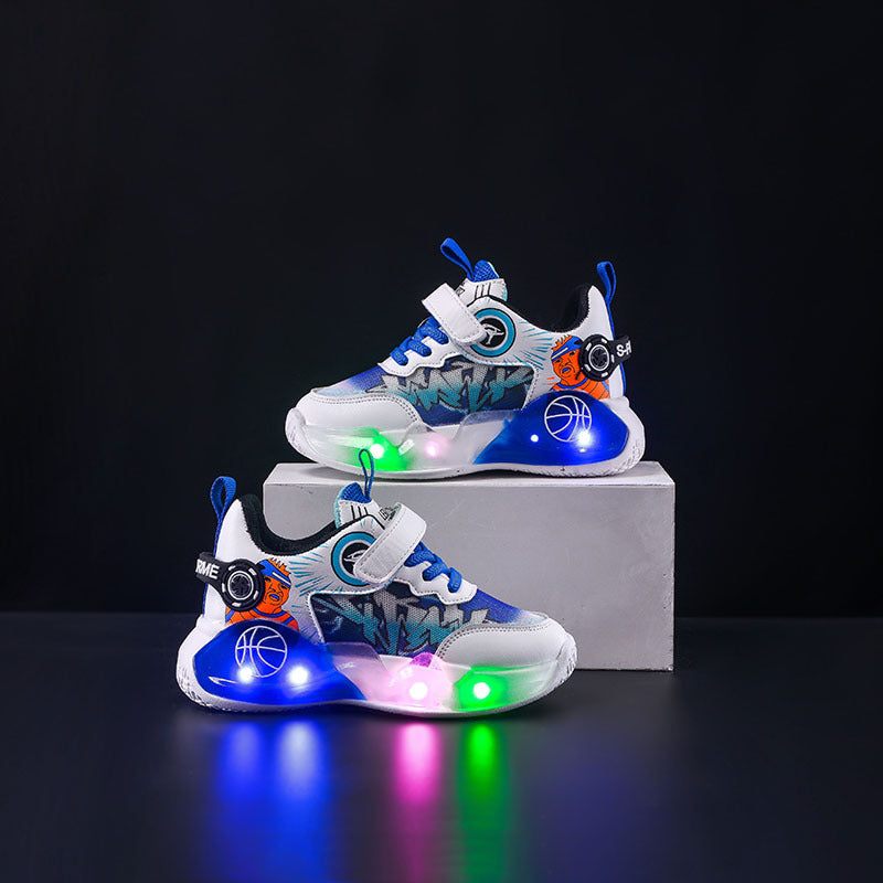 Boys LED Mesh Basketball Sports Shoes for Spring Fall Kids