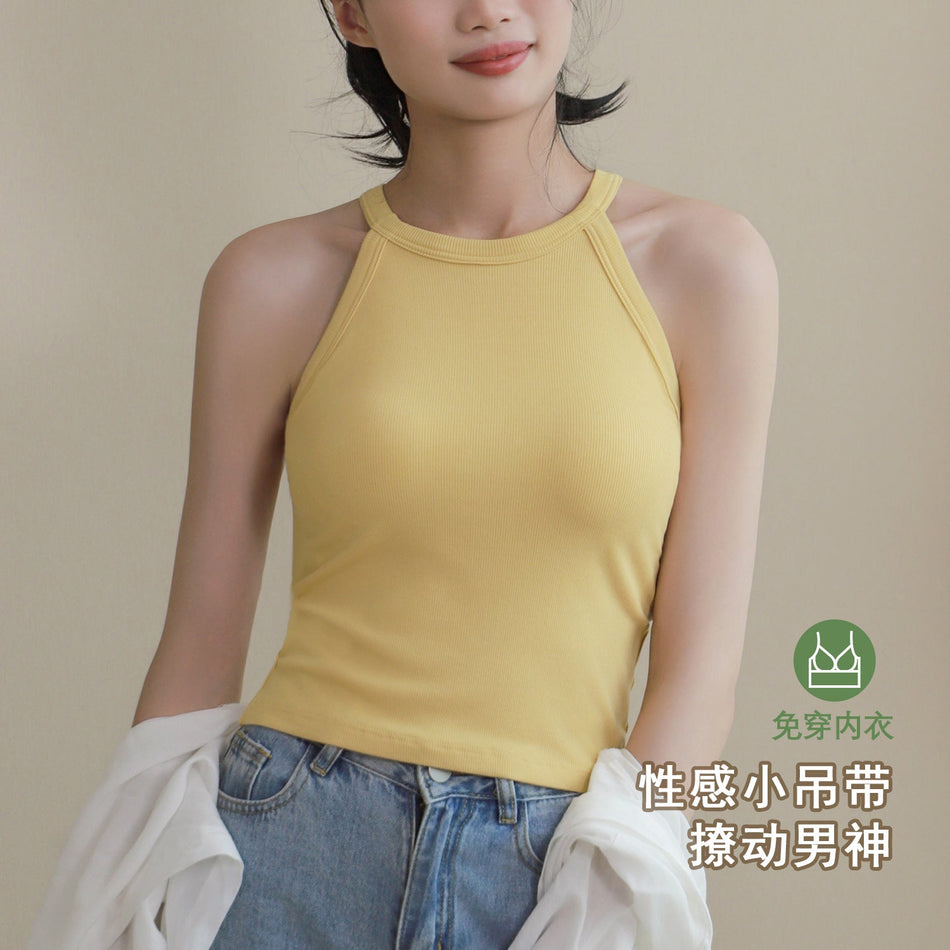 Xia Mei Back Camisole with Chest Pad – Yoga & Outerwear Bra Top