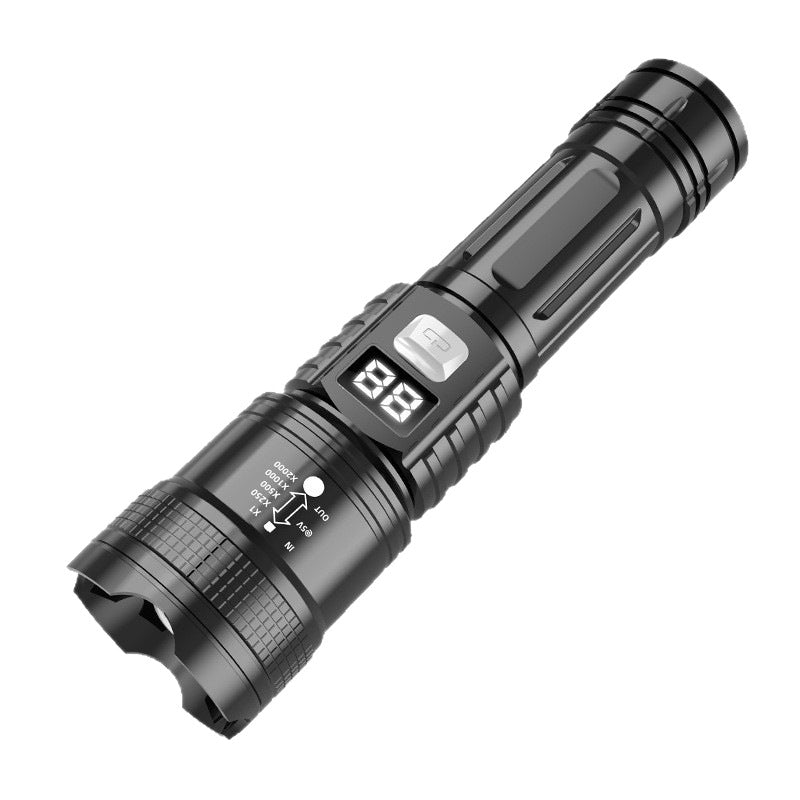 Ultra-Bright Rechargeable Zoom Flashlight with Digital Display