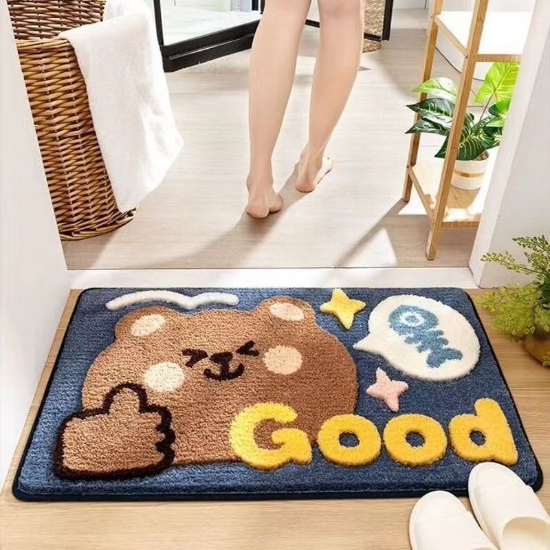 Cartoon Cashmere Carpet – Soft Non-Slip Absorbent Mat for