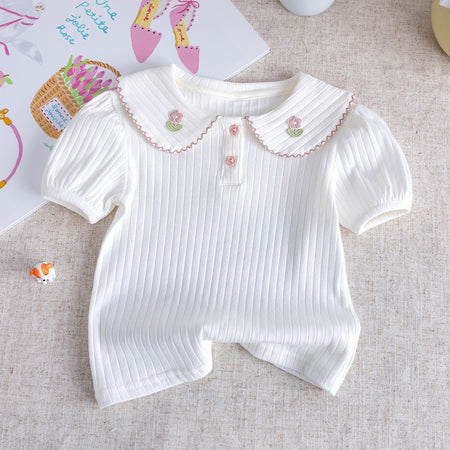 Girls Pure Cotton T-Shirt – Simple All-Match Summer Top – T-Shirts – Image 10