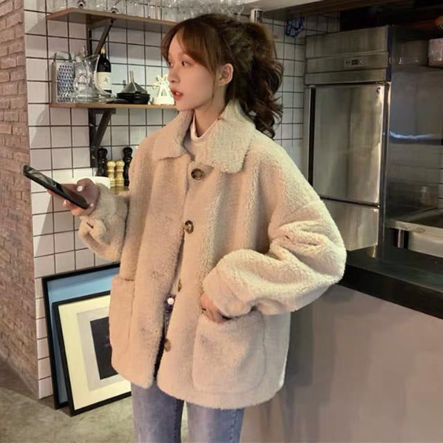 STOCK-Winter Faux Lamb Wool Sweater