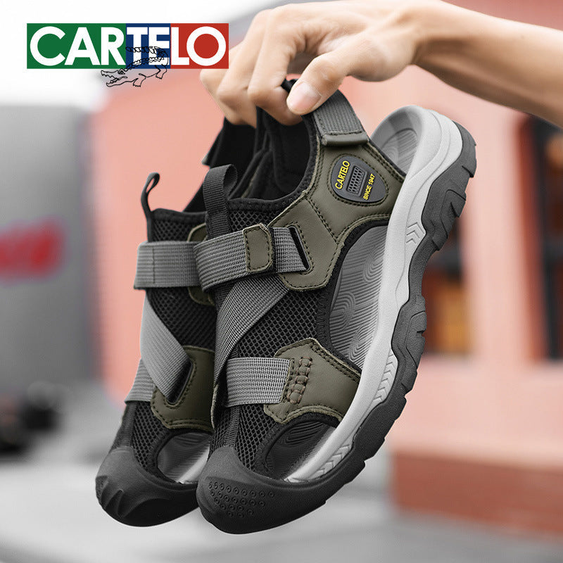 Men’s Crocodile Baotou Sandals – 2-Way Beach Slippers