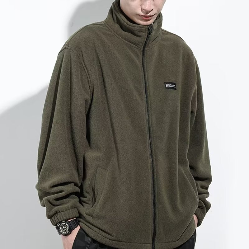 STOCK-Men’s Japanese-Style Lamb Wool Polar Fleece Coat