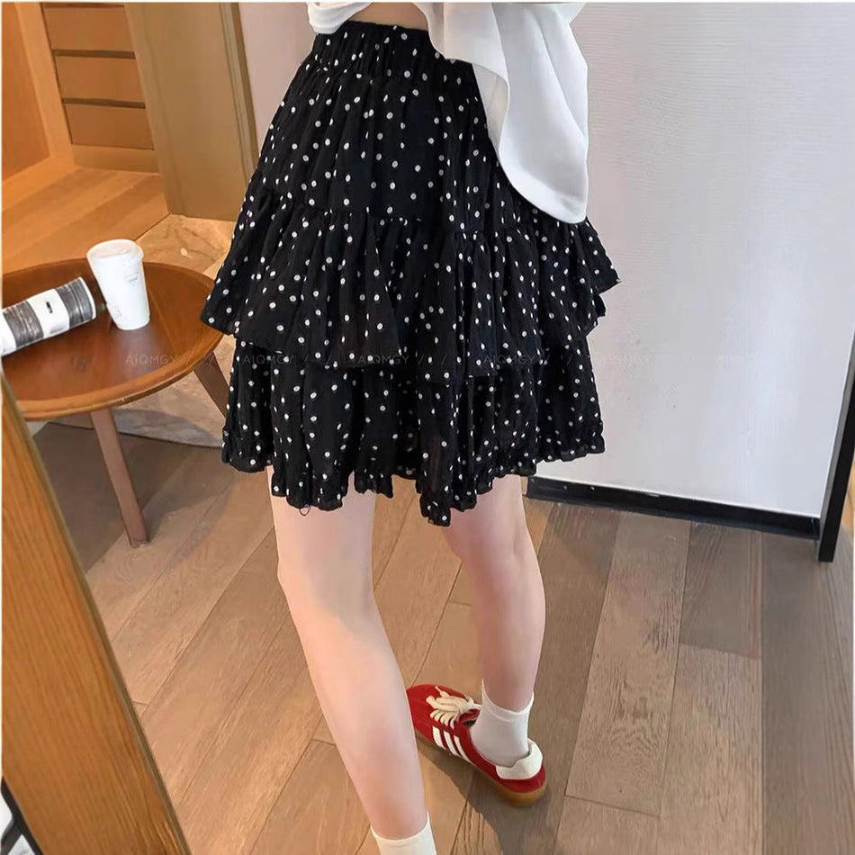 Dot Cake Skirt – Slim Puffy Korean Summer Skirt