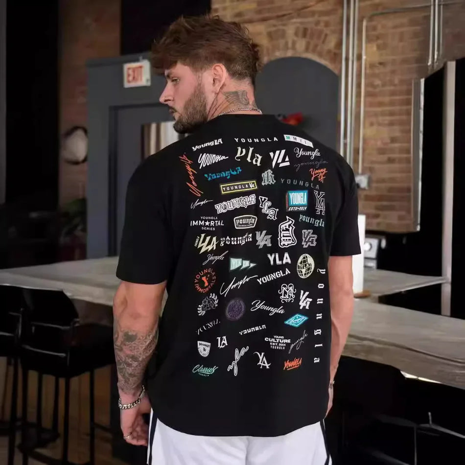 Men's Cotton Loose T-Shirt | Full Back Print, Gym Style