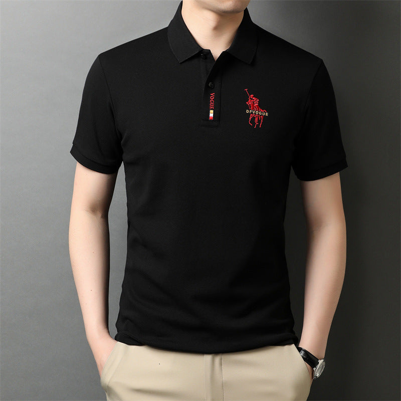 STOCK-Embroidered Polo – Summer Men’s Lapel Cotton T-Shirt