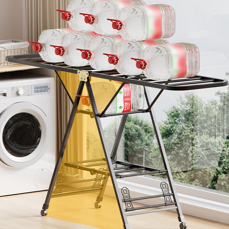 Foldable Wing-Shaped Clothes Drying Rack with Wheels