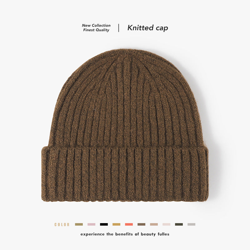 Autumn Winter Wool Thickened Cold Hat Women Men Knit Hat