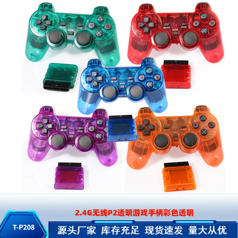 P2 Dual Vibration 2.4G Wireless Transparent Gamepad