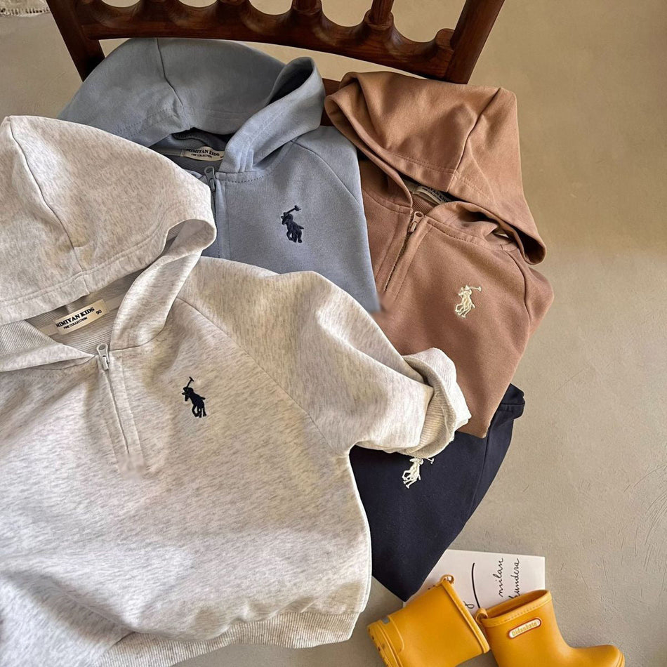 Kids Hoodie & Sweatpants Set | Sporty Zipper Outfit