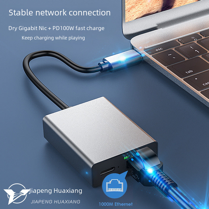 PD100W Type-C Dock + Gigabit Ethernet Adapter