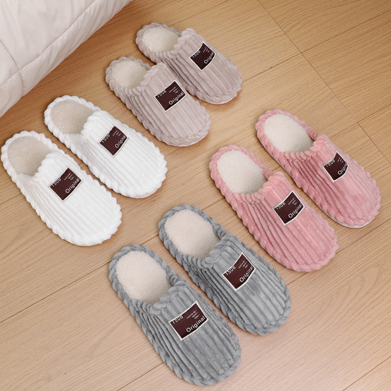 Men’s Winter Cotton Slippers – Warm Non-Slip Indoor Home Shoes