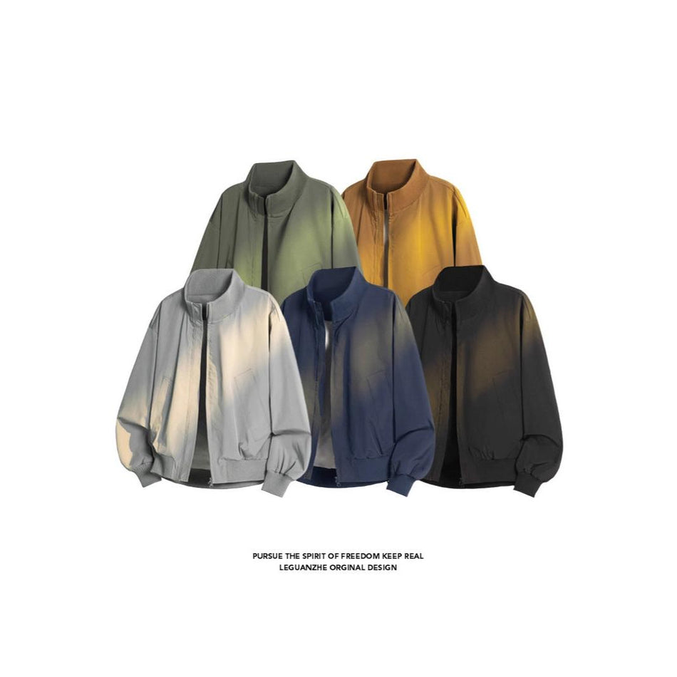 STOCK-Men's American Retro Bomber Jacket Spring Autumn Loose