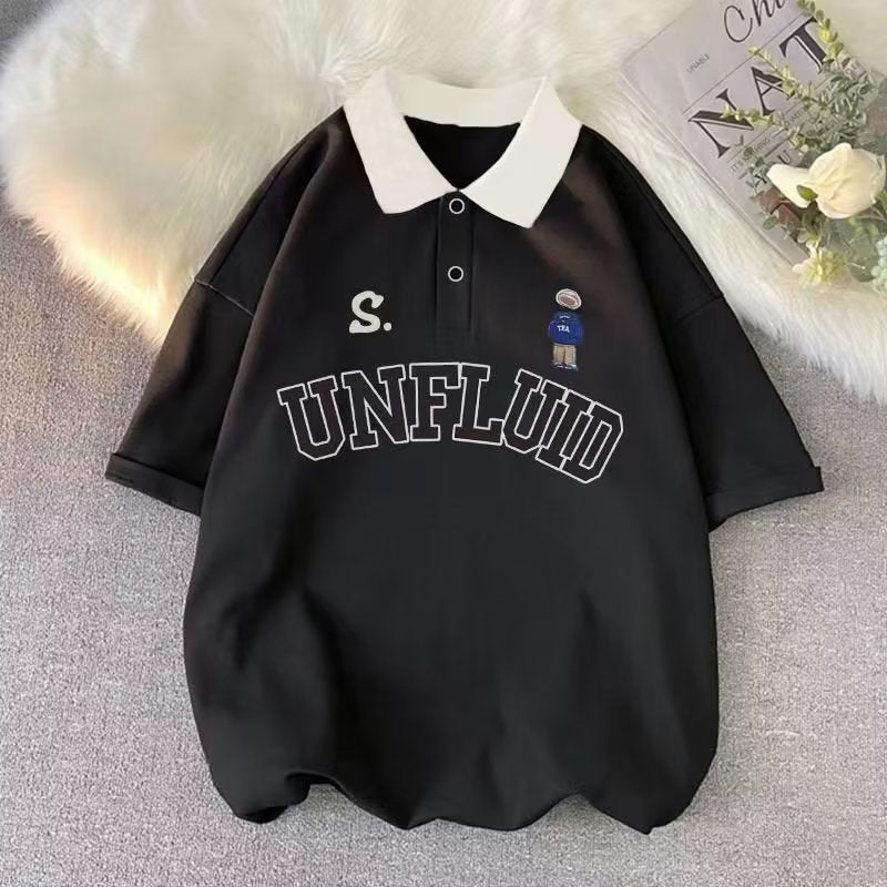 2026 New Summer Literary Polo Shirt Men's Youth Trend