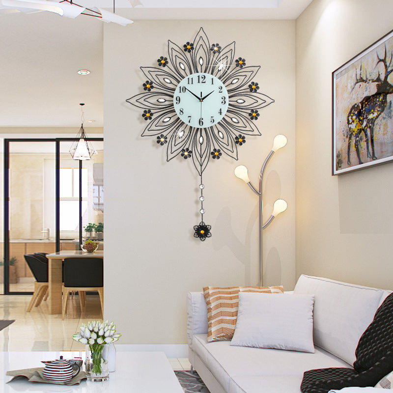 STOCK-Luxury Peacock Wall Clock – Elegant Living Room Decor