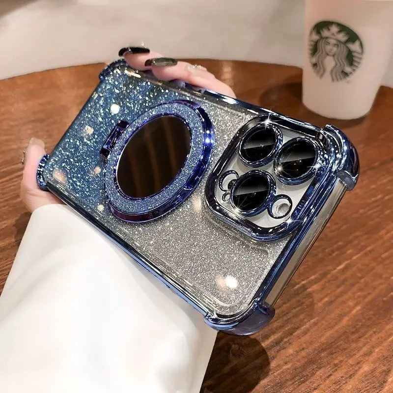 INSTOCK-Glitter Mirror Magnetic Anti-Fall iPhone Case
