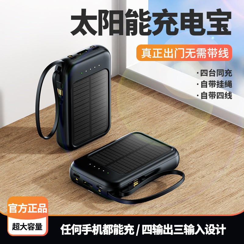 STOCK-20000mAh Mini Solar Power Bank – Portable Mobile Charger