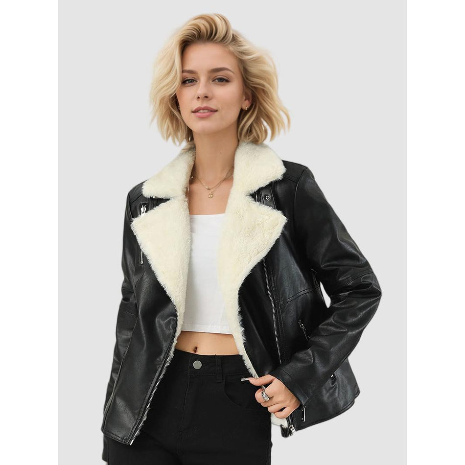 Cross-Border Thickened Fur Large Size Leather Jacket