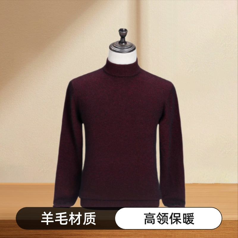 Men’s Half Turtleneck Wool Sweater – Warm & Trendy