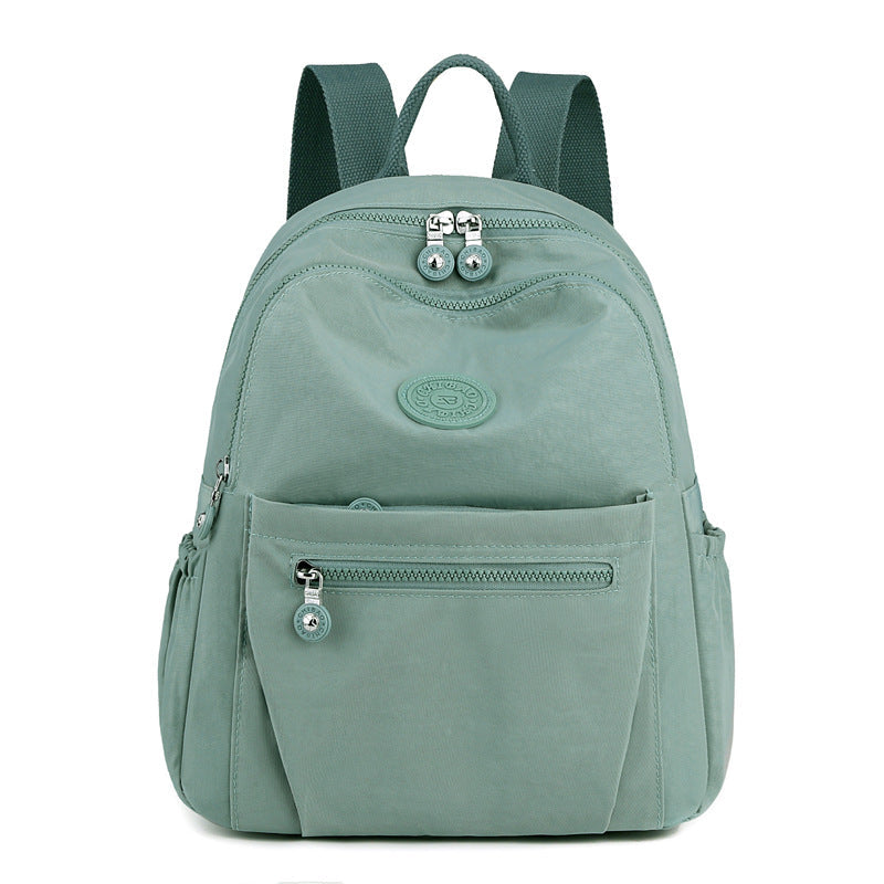 Women's Nylon Travel Backpack with Zipper Pockets
