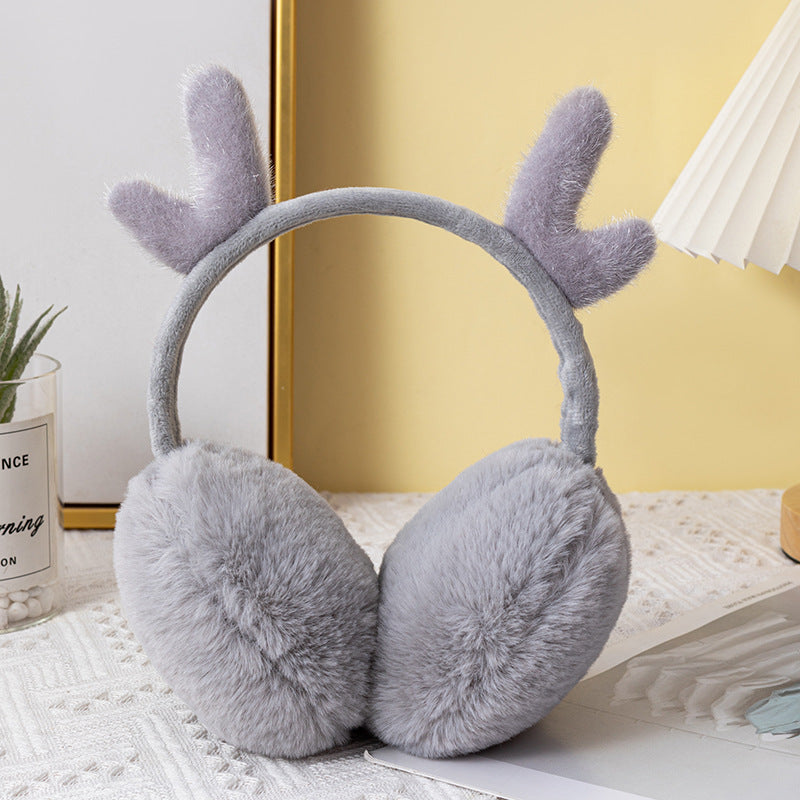 Kids Antler Winter Earmuffs Warm Retractable Design