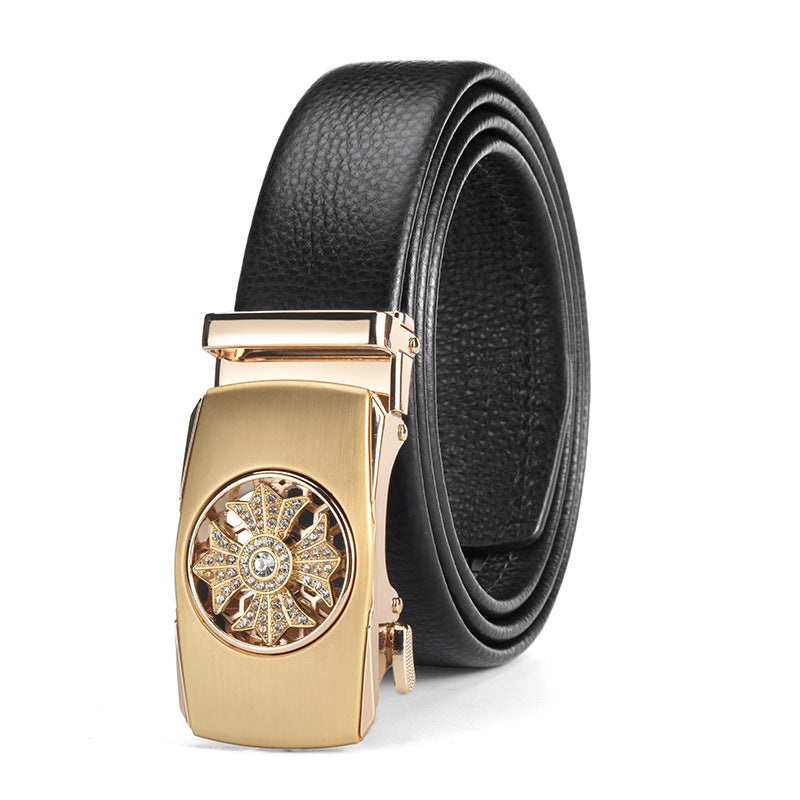 Men’s Genuine Leather Belt – High-End Alloy Buckle