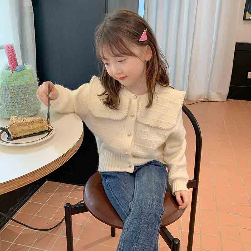 Girls’ Floral Sweater Cardigan – Spring & Autumn Wear