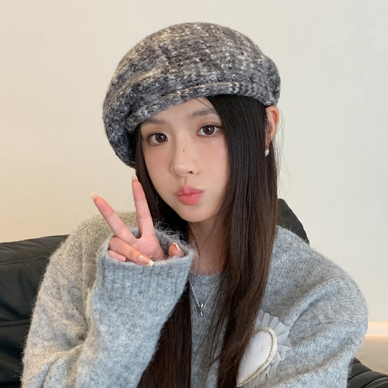 Korean Wool Knitted Hat – Warm Ear Protection for Women