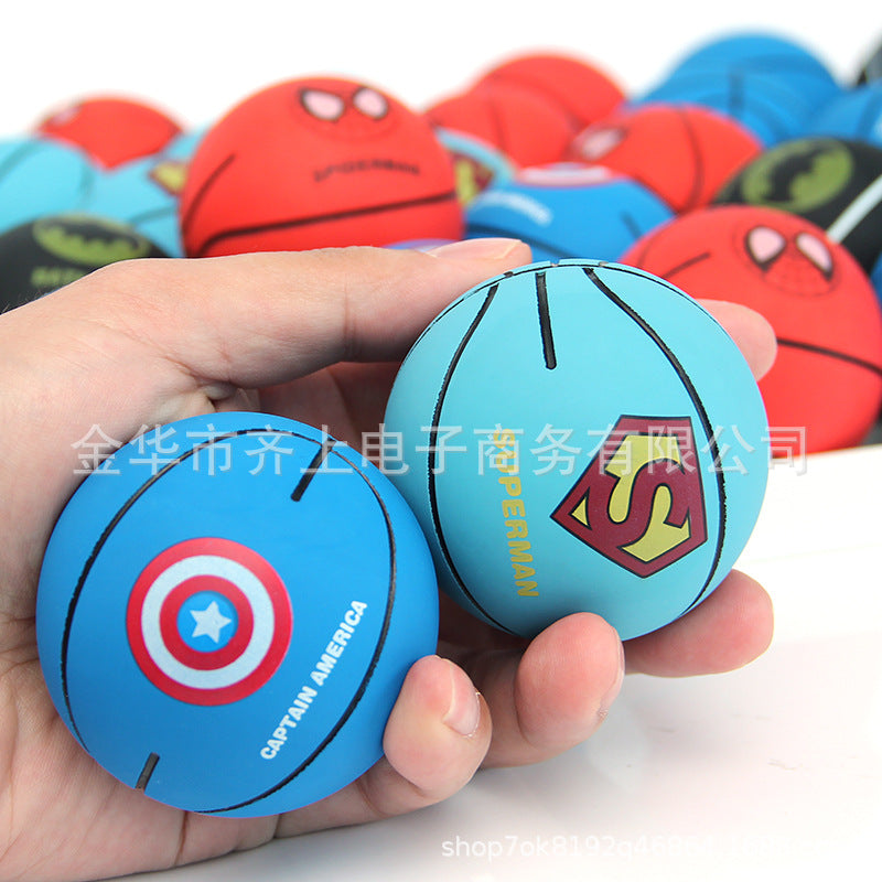 6CM Cartoon Rubber Hollow Bouncy Ball for Kids
