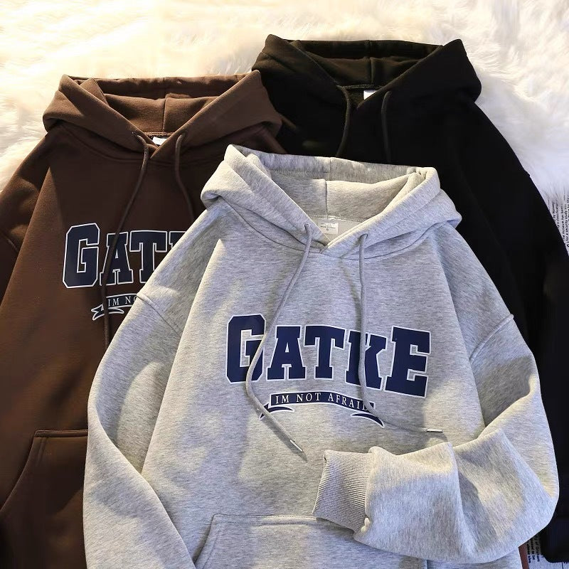 Korean Thickened Hooded Sweatshirt for Women – Autumn/Winter