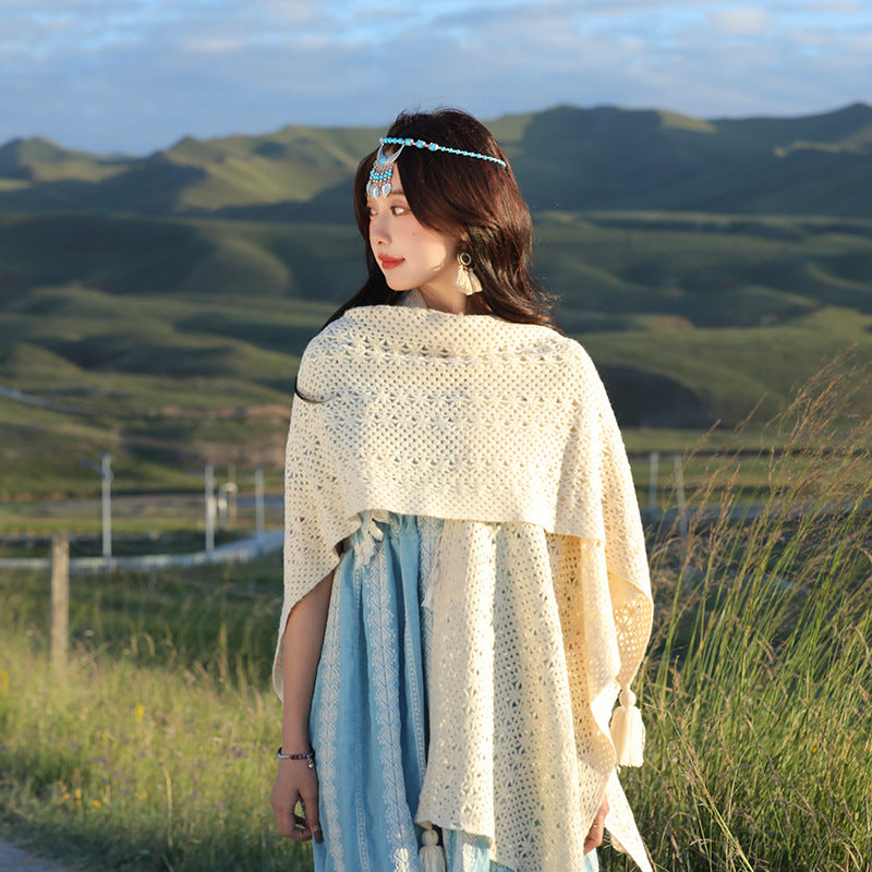 Ethnic Style Knitted Scarf