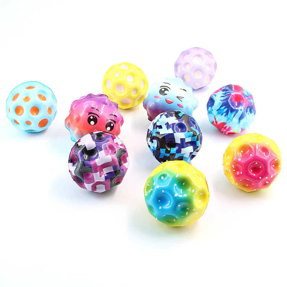 Elastic PU Moonstone Rainbow Rebound Ball Toy