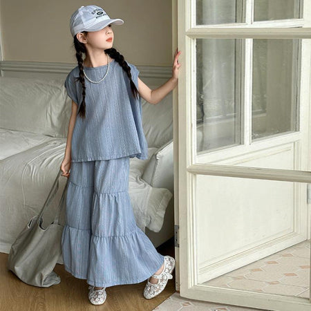 Girls Solid Sleeveless Pants Summer Set – Baby & Children's Outfits – Image 6