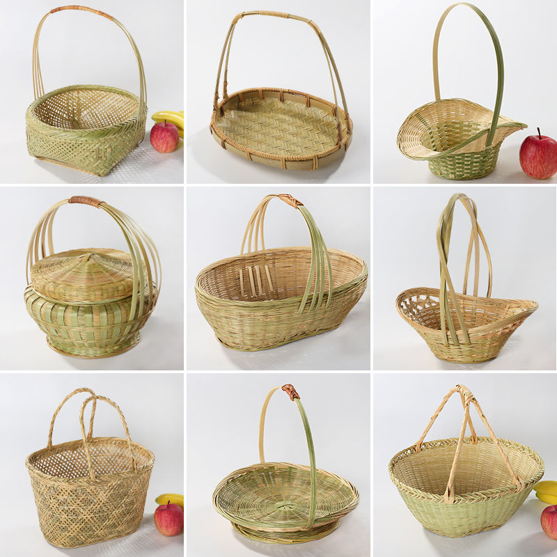 Portable Bamboo Vegetable and Snack Basket