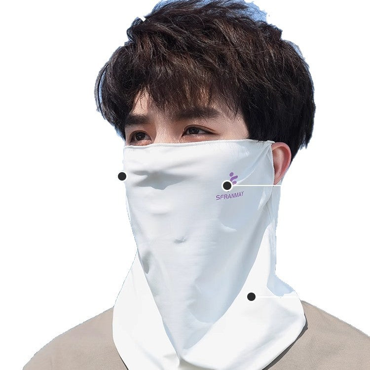 Men’s Ice Silk Sun Protection Mask - UV Resistant Cycling &