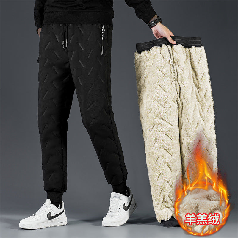Warm Velvet Cotton Leggings Pants Men Winter
