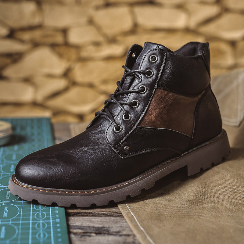 INSTOCK-Cross-border large size men's leather boots