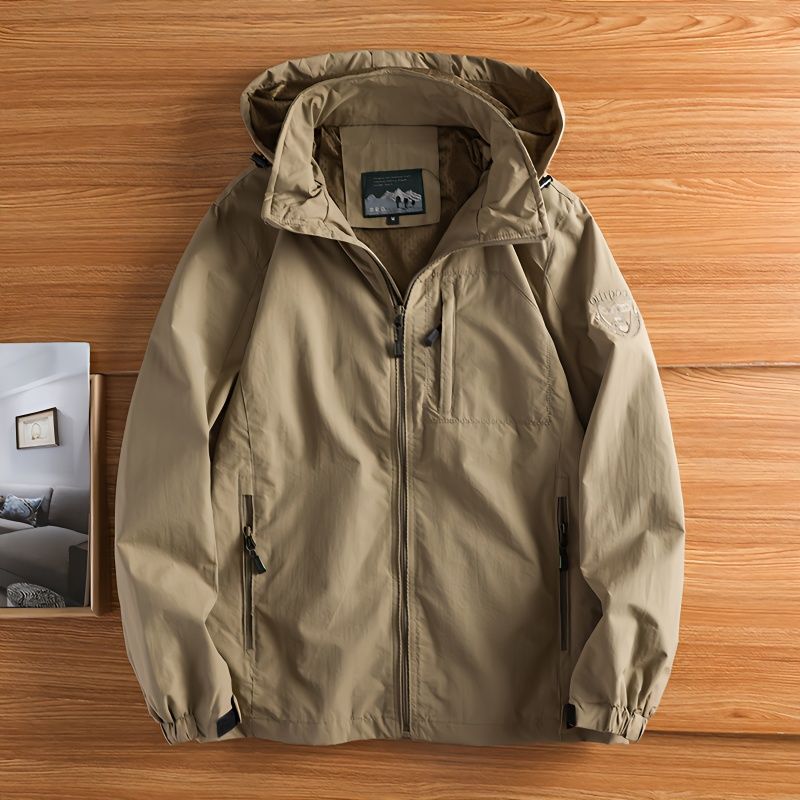 Men’s Spring/Autumn Three-Proof Outdoor Hooded Jacket