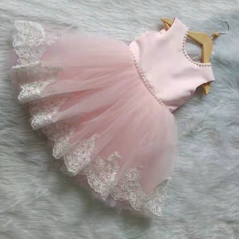 Girls Embroidered Lace Birthday Princess Dress