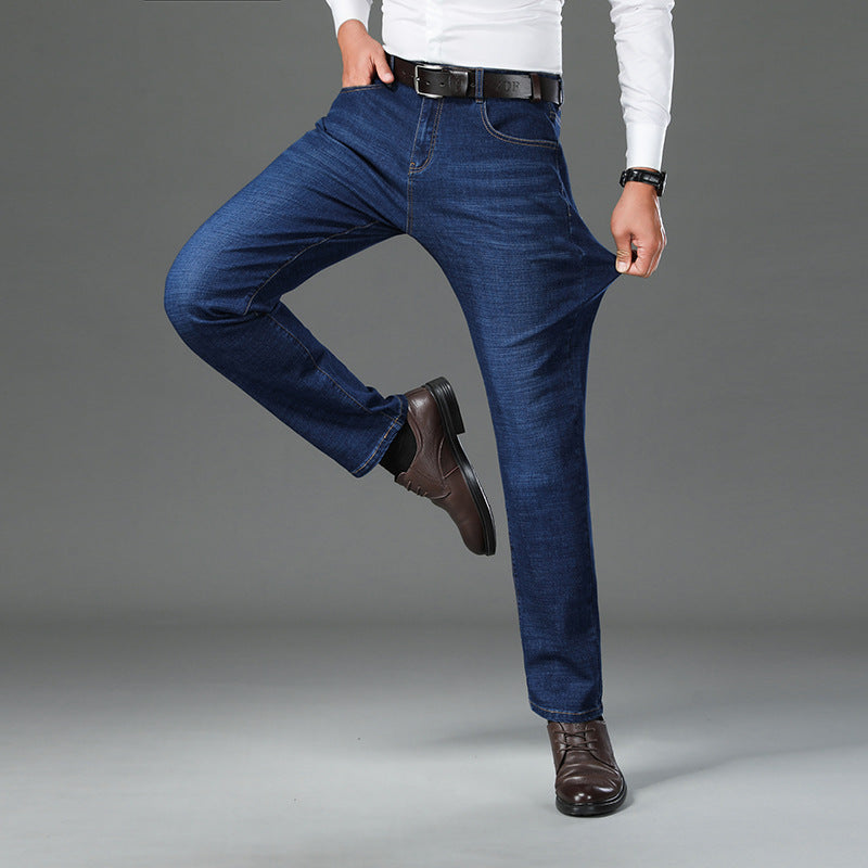 Men's Stretch Jeans – Loose Fit Business Casual Dad Trousers