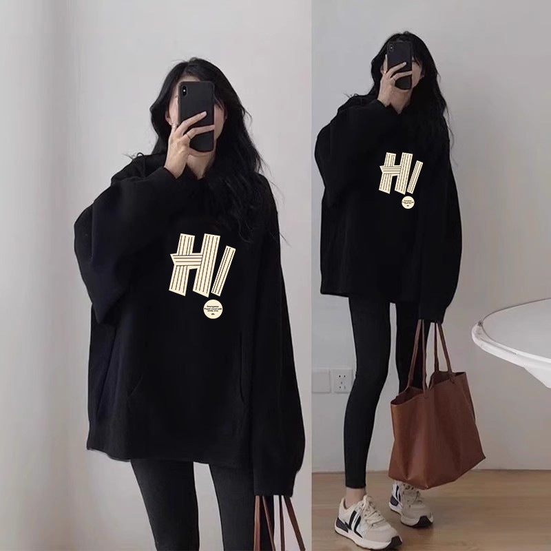 American Printed Hooded Fleece Sweatshirt for Women