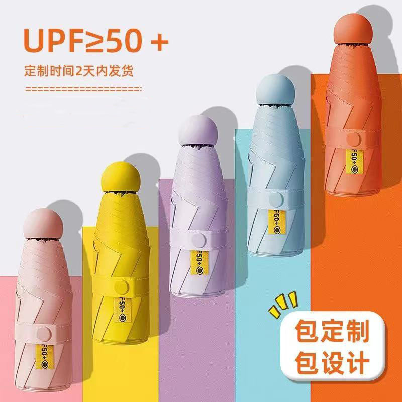 STOCK-Ultra-Light 5-Fold UV Protection Umbrella – Compact & Dual