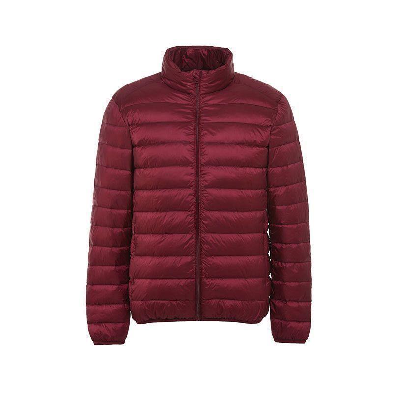 Men’s Lightweight Hooded Down Cotton Jacket – Short Stand-Collar,